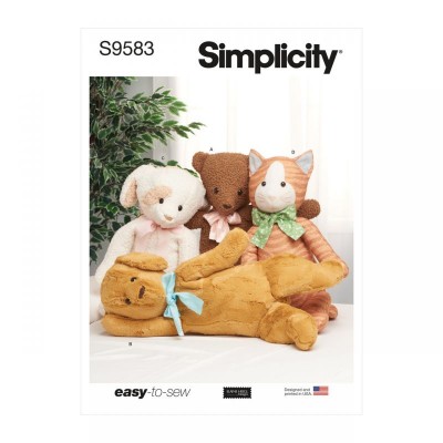 Simplicity S9583 - Poseable Plush Animals by Elaine Heigl