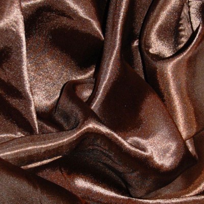Silky Satin Craft Dress Fabric - Choc Brown