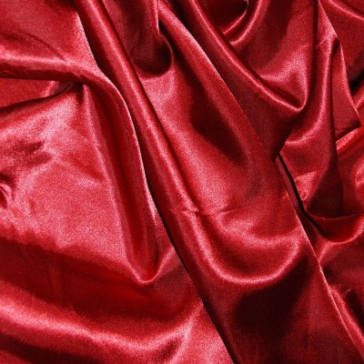 Silky Satin Craft Dress Fabric - Dark Red