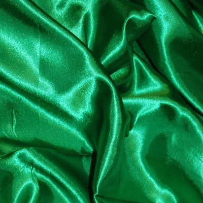 Silky Satin Craft Dress Fabric - Emerald Green