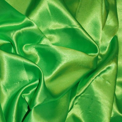 Silky Satin Craft Dress Fabric - Flo Lime