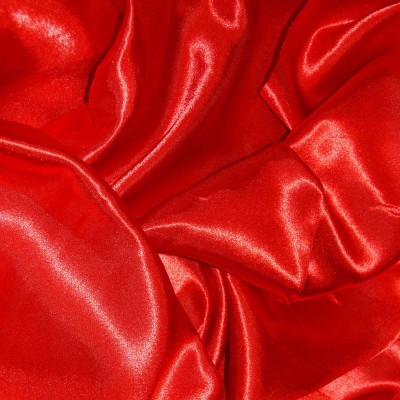 Silky Satin Craft Dress Fabric - Red