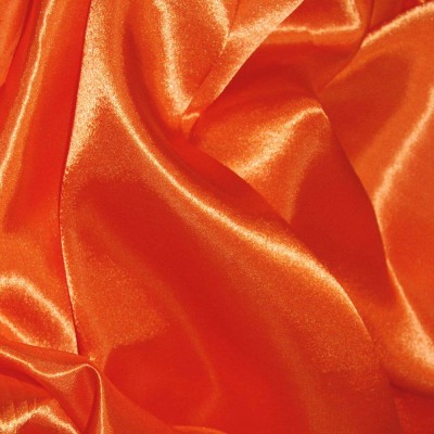 Silky Satin Craft Dress Fabric - Orange