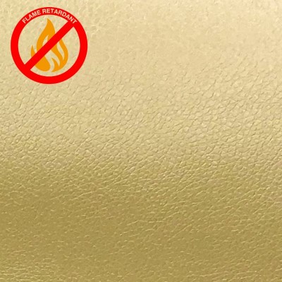 Soft Leather Faux Fabric Fire Retardant - Gold