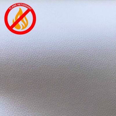 Soft Leather Faux Fabric Fire Retardant - Silver