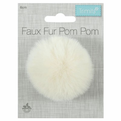 Pom Pom Faux Fur - 6cm Cream