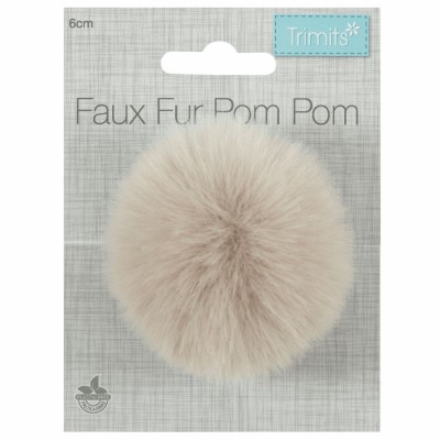 Pom Pom Faux Fur - 6cm Natural