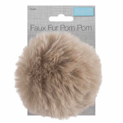 Pom Pom Faux Fur - 11cm Natural