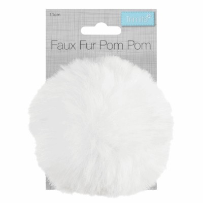 Pom Pom Faux Fur - 11cm White