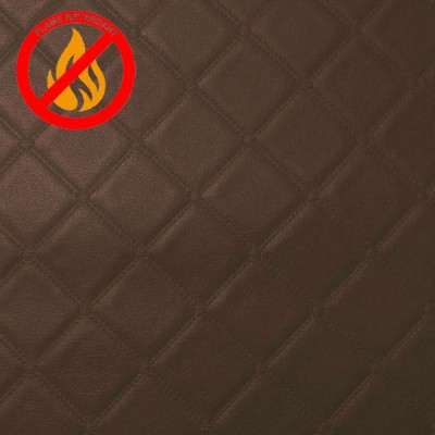 Trellis Leather Faux Fabric Fire Retardant - Golden Brown