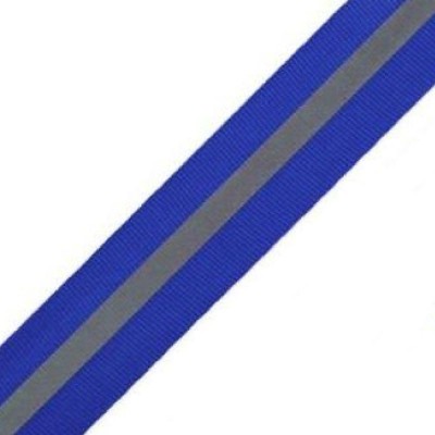 Reflective Webbing Tape 30mm wide on fabric Cobalt Blue