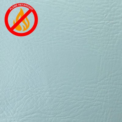 Fire Retardant Leatherette Leather Faux Fabric - Baby Blue