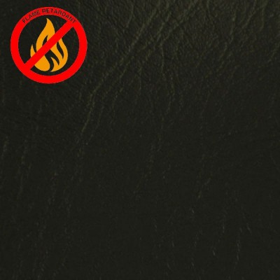 Fire Retardant Leatherette Leather Faux Fabric - Black