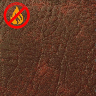 Fire Retardant Leatherette Leather Faux Fabric - Chestnut