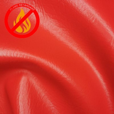 Fire Retardant Leatherette Leather Faux Fabric - Pillabox Red
