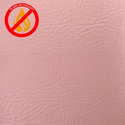 Fire Retardant Leatherette Leather Faux Fabric - Baby Pink