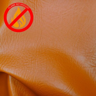 Fire Retardant Leatherette Leather Faux Fabric - Tan