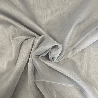 Silver 300cm Polyester Plain Voile Fabric