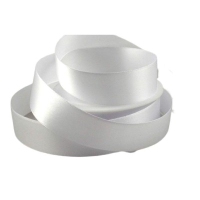 Double Sided Satin Ribbon - White 50mm