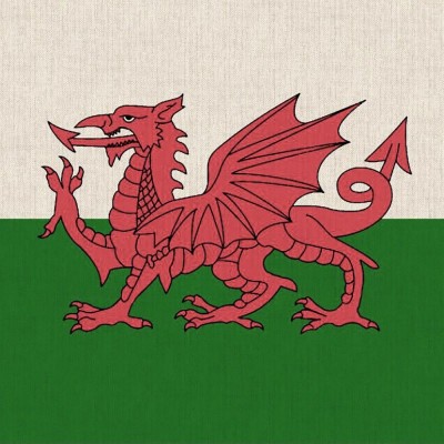 Welsh Dragon - Cotton Rich Linen Look Fabric - Panel