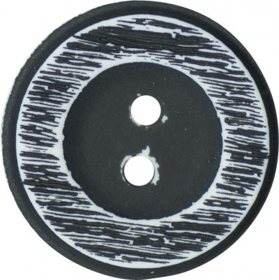Italian 2 Hole Rustic Button - Black