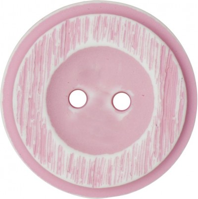Italian 2 Hole Rustic Button - Pink