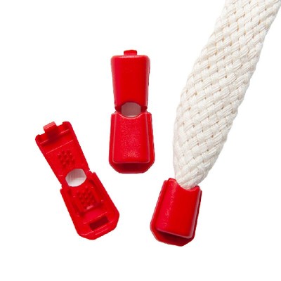 Cord End Cap Plastic Large - Red - 8mm 