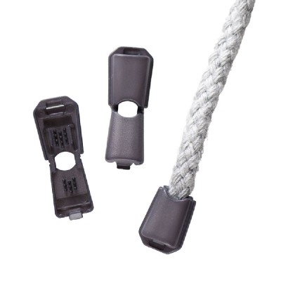 Cord End Cap Plastic Small - Grey - 4mm 