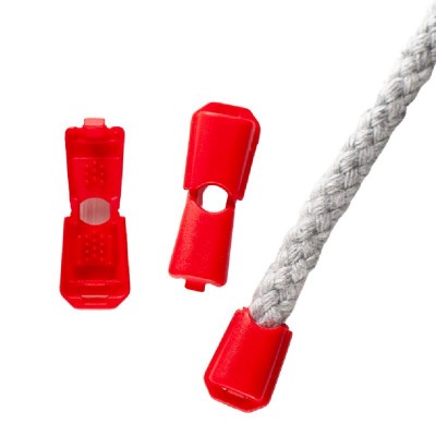 Cord End Cap Plastic Small - Red - 4mm 