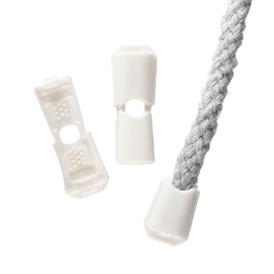 Cord End Cap Plastic Small - White - 4mm 