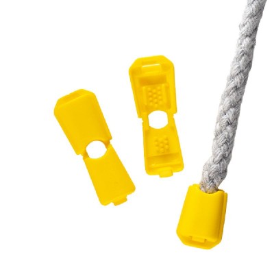 Cord End Cap Plastic Small - Yellow - 4mm 