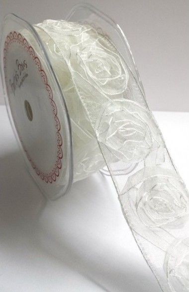 Berties Bows - 38mm Rosettes - Ivory 3m Roll