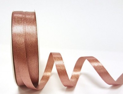 Berties Bows - Metallic Satin Sparkle Ribbon - Rose Gold 10mm
