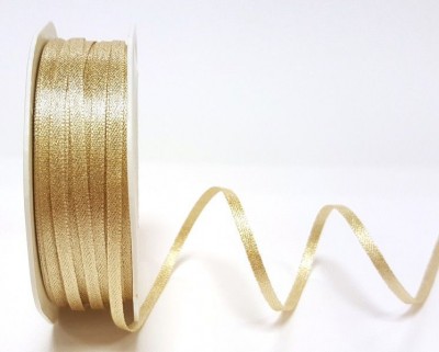 Berties Bows - Metallic Satin Sparkle Ribbon - Gold 3mm