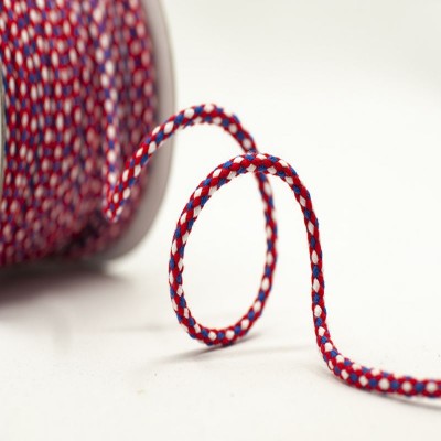 4mm Cotton Acrylic Cord - Red / Royal / White