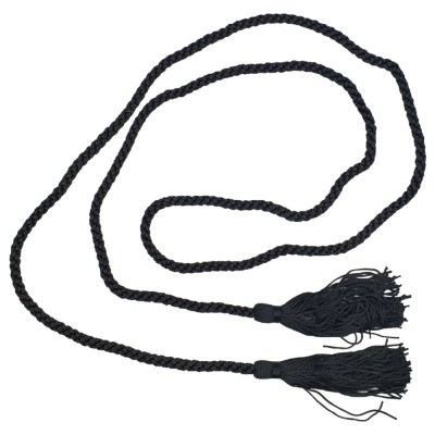 Dressing Gown Cord With Tassels - Black