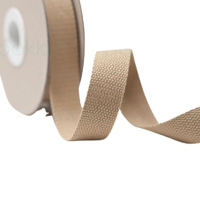 Cotton / Polyester Webbing - 25mm - Taupe