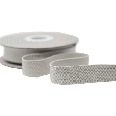 Cotton / Polyester Webbing - 25mm - Silver