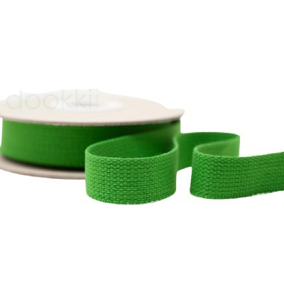Cotton / Polyester Webbing - 25mm - Emerald Green