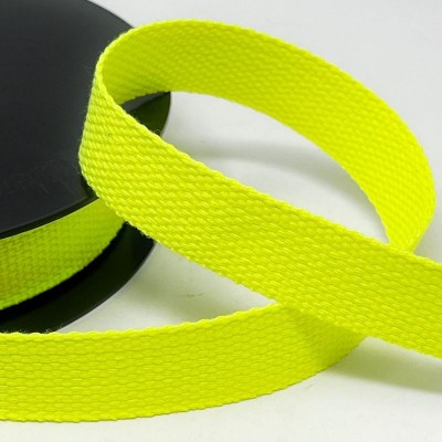 Cotton / Polyester Webbing - 25mm - Neon Yellow