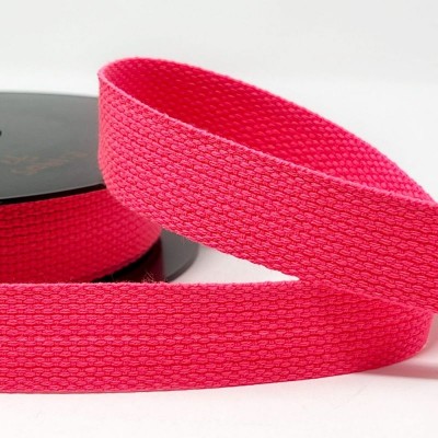 Cotton / Polyester Webbing - 25mm - Neon Pink