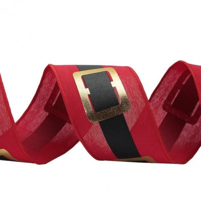 Wired Ribbon 63mm - Santa Belt