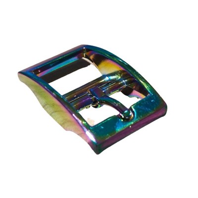 Collar Buckle Double Bar - 16mm - Rainbow Neo-Chrome 