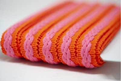  Plaited Braid Trim 22mm - Orange Pink