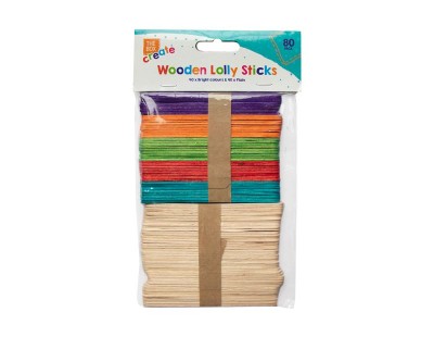 Wooden Lolly Sticks - 80 Pack
