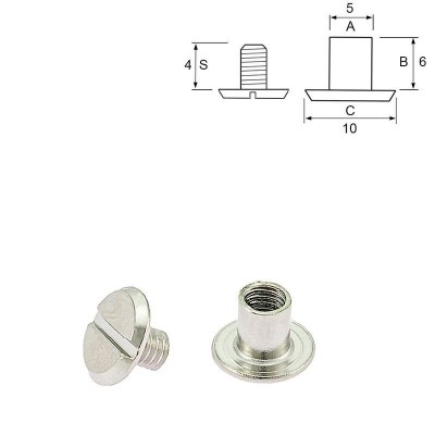 Steel Screw Post 6 mm - Nickel Silver