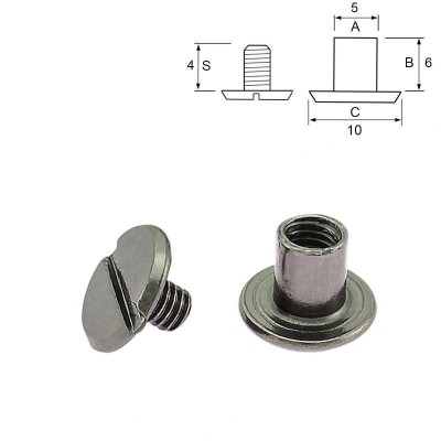Steel Screw Post 6 mm - Black Nickel