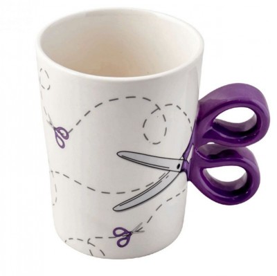 Mug / Cup - Scissor Design Purple