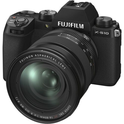 fujifilm x-s10 mirrorless digital camera with 16-80mm f/4 lens (black)