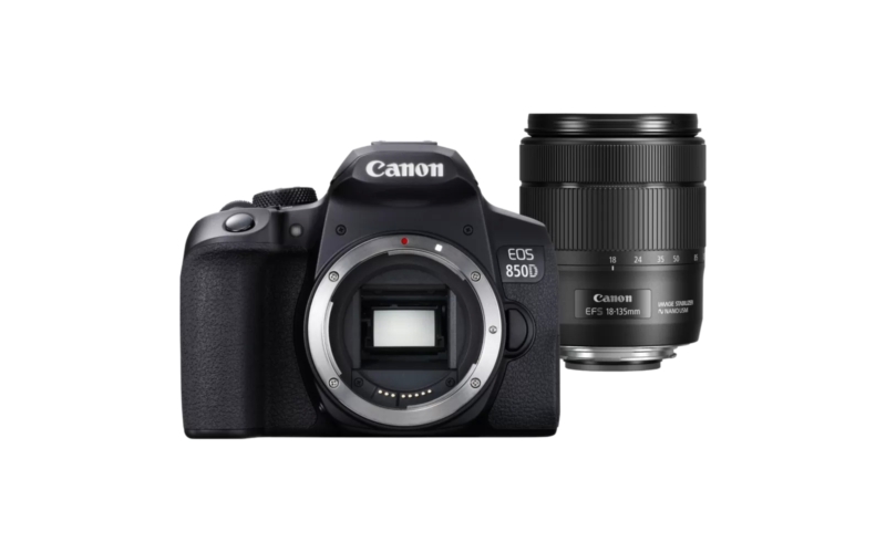 canon eos 850d digital slr with ef-s 18-135mm